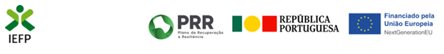 Logotipos - Medida financiada pelo Plano de Recuperação e Resiliência (PRR)